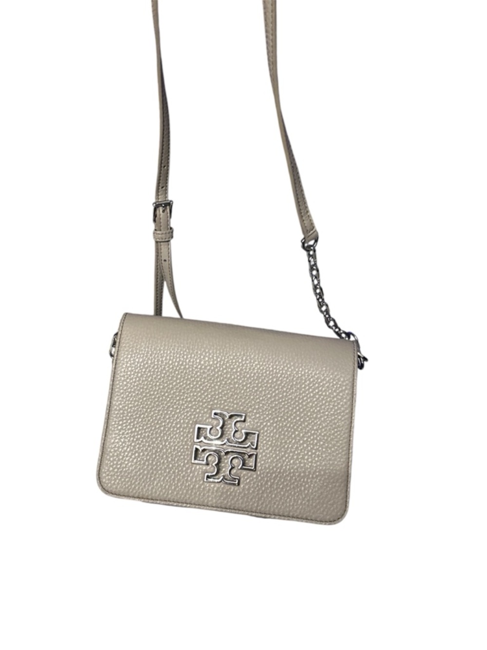 Tory Burch Pebbled Leather Crossbody in Taupe